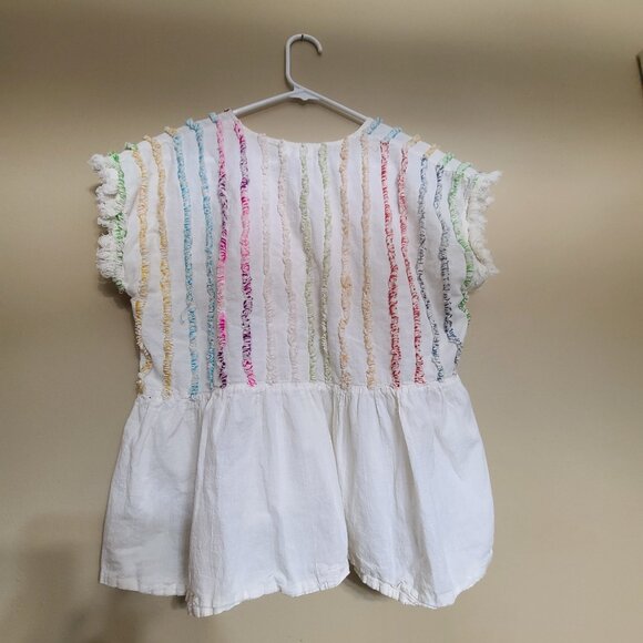 T H M L WOMENS BOHO TOP W STRANDS OF COLOR MULTICOLORED SIZE MEDIUM - Picture 2 of 4